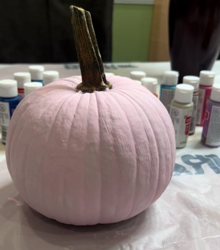 Pink Solid Painted Pumpkin